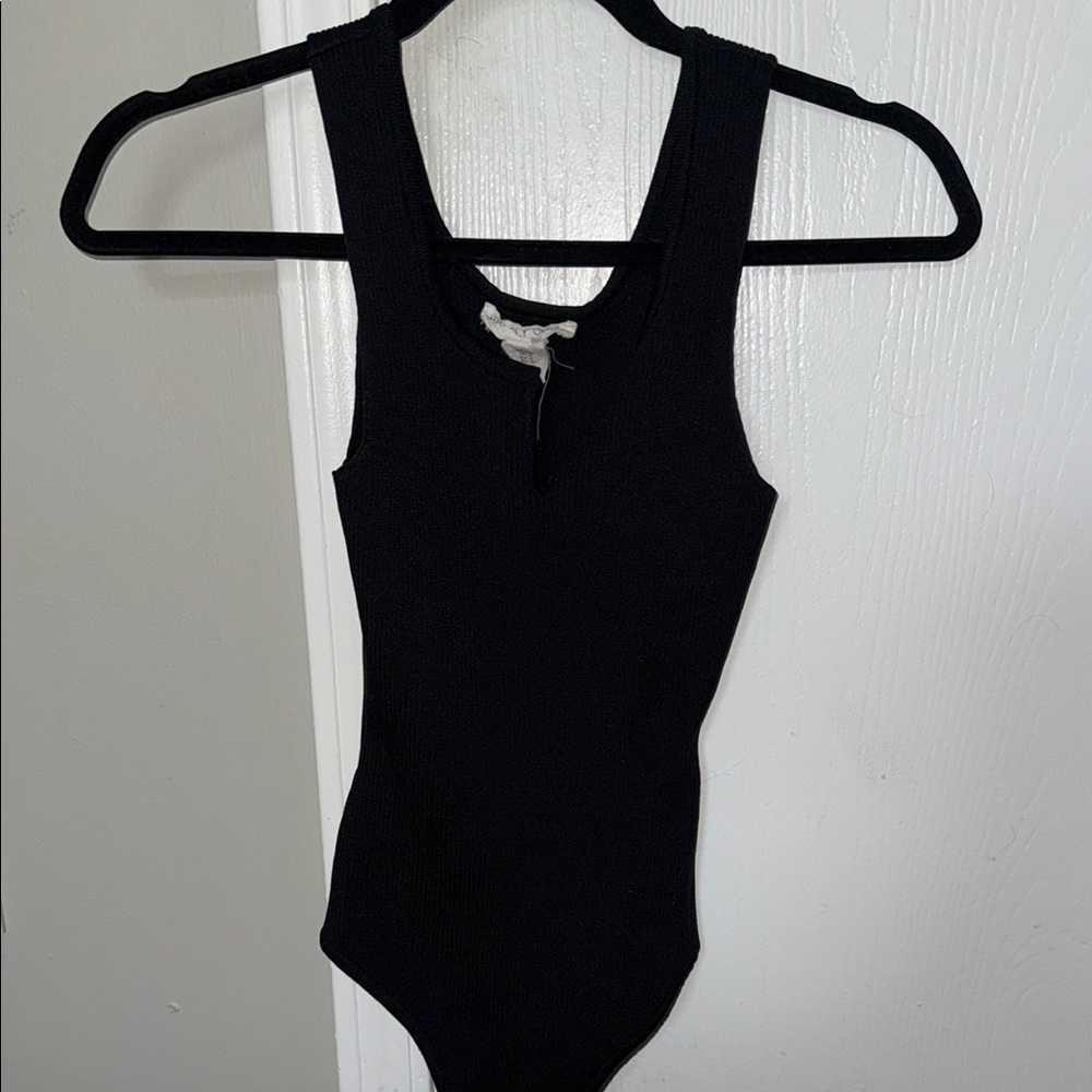 Marshalls Black Bodysuit Scoop Neck Top